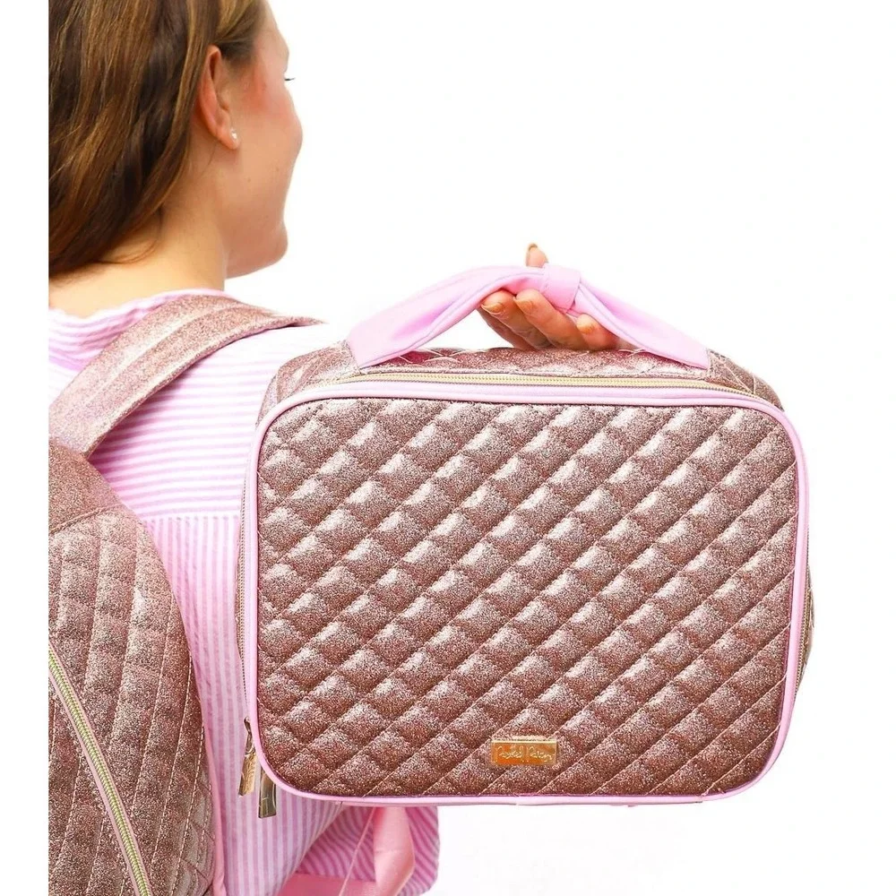 Packed Party Glitter Bomb Lunch Bag; Cute Small Soft Insulated Lunchbox for Kids